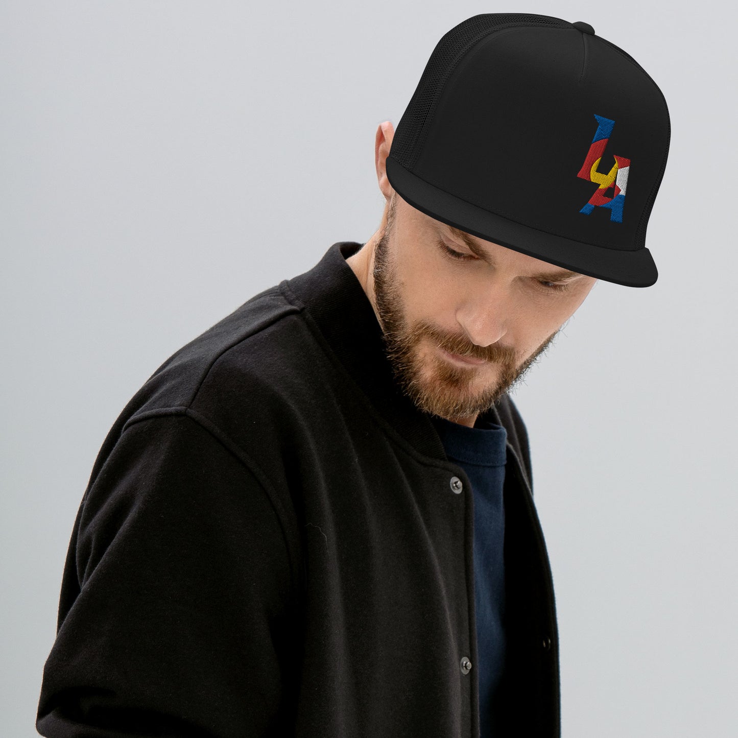 LA Colorado Flag flat billTrucker Cap