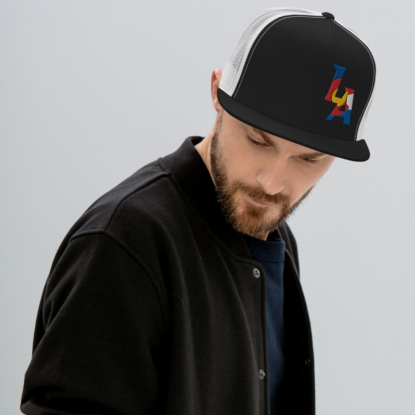 LA Colorado Flag flat billTrucker Cap