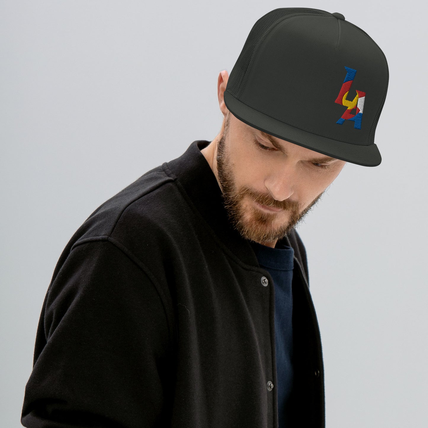LA Colorado Flag flat billTrucker Cap