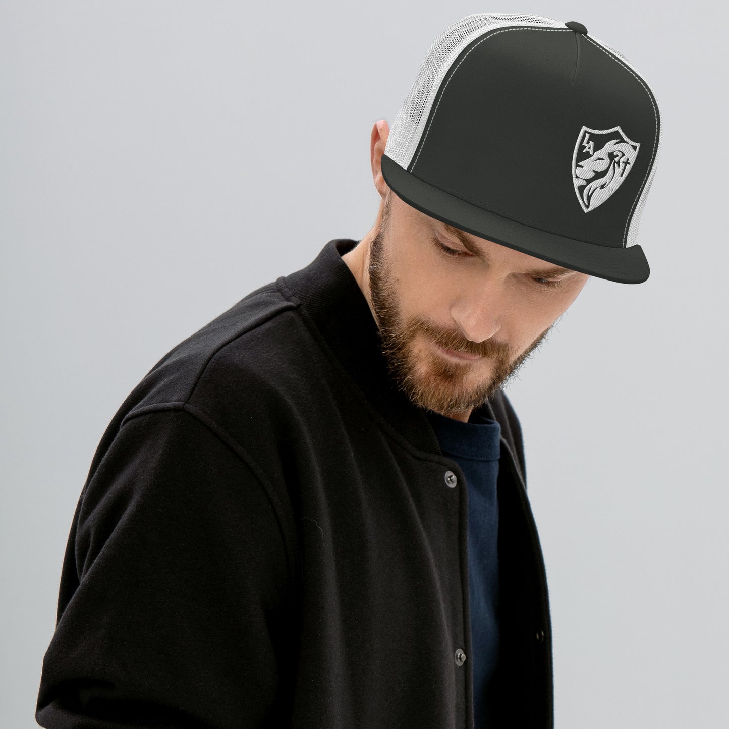 Lionsroar Shield flat bill Trucker Cap
