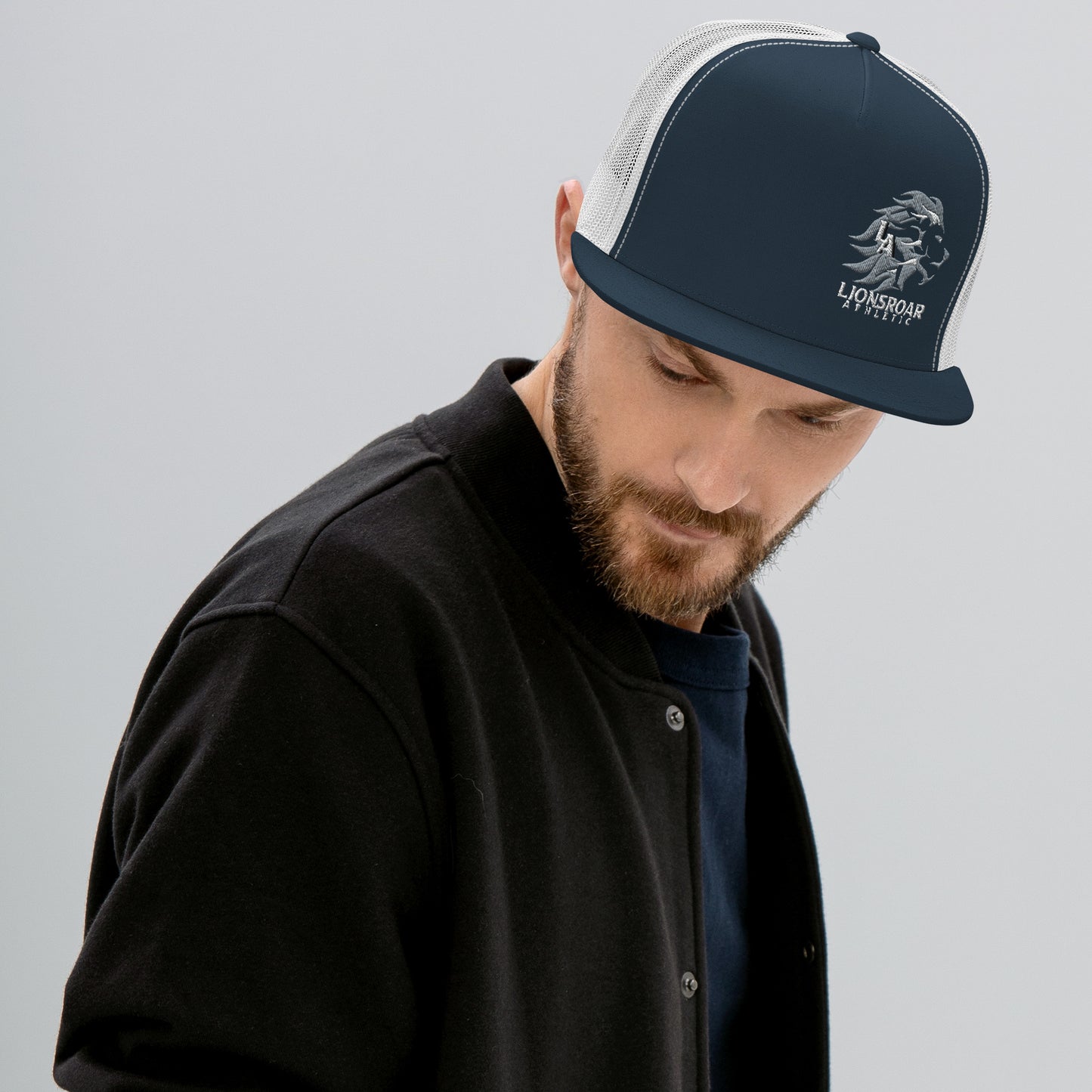 Lionsroar Logo flat bill Trucker Cap