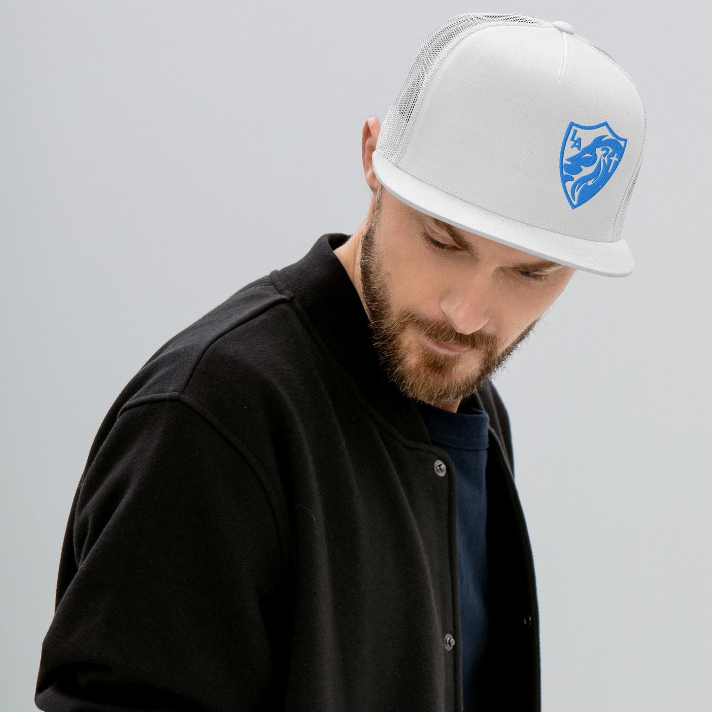Lionsroar Shield flat bill Trucker Cap
