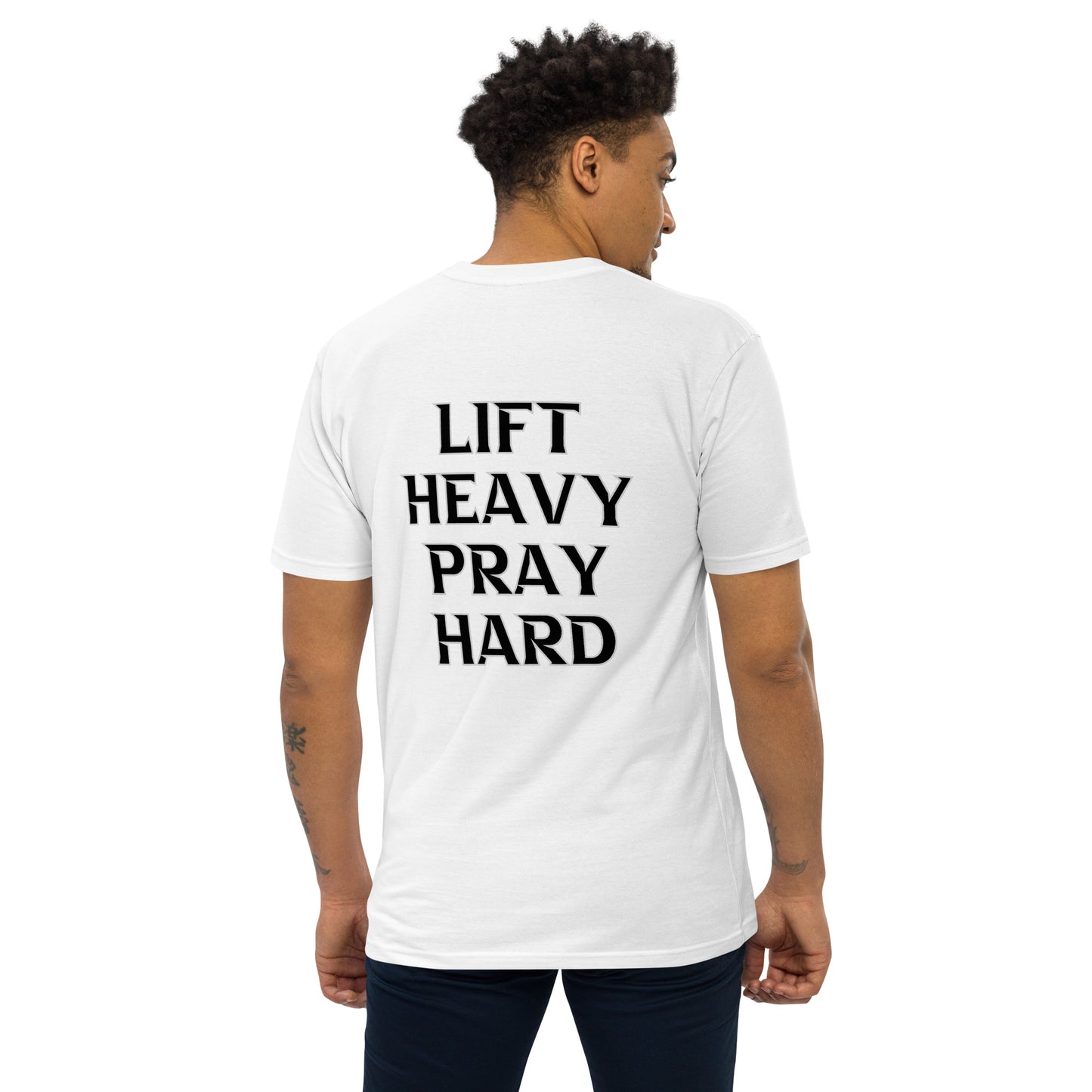 Lift Heavy Pray Hard - Men’s premium heavyweight tee