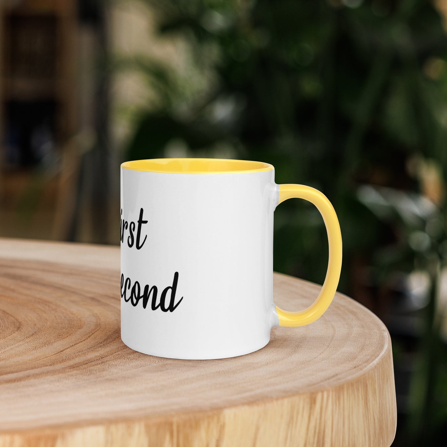 God first Coffee second - Mug with Color Inside