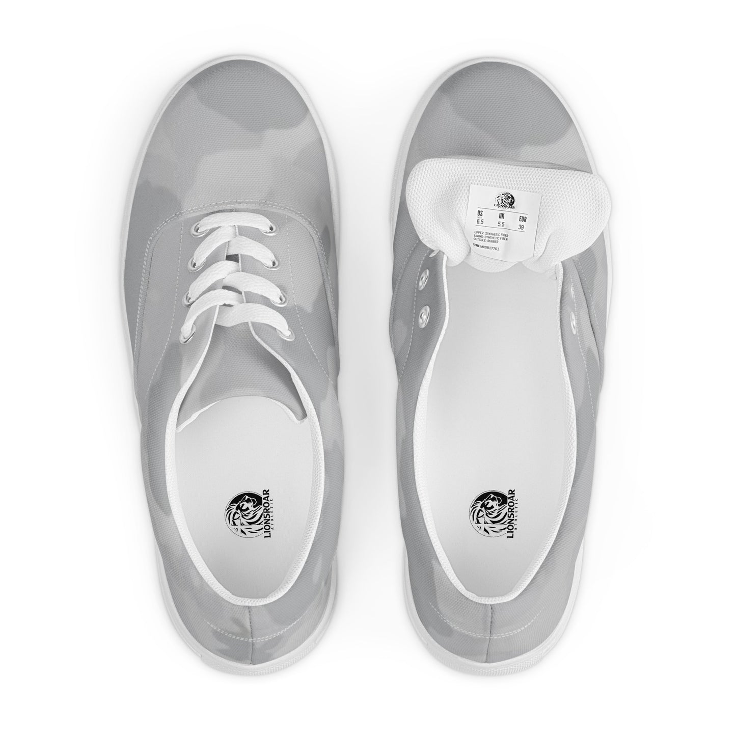 Grey Camo - Women’s lace-up canvas shoes