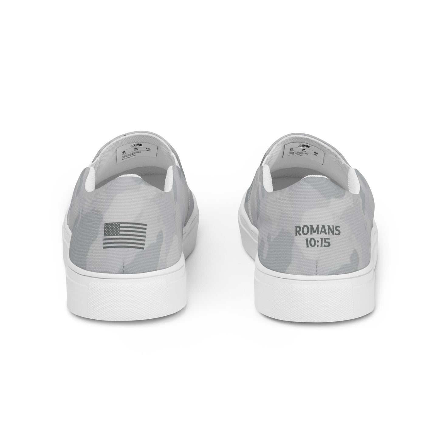 Grey Camo - Women’s slip-on canvas shoes